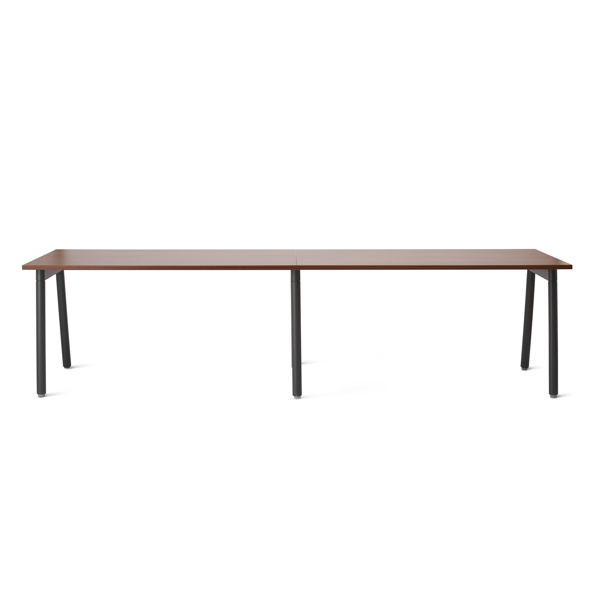 Series A Single Desk for 2, Walnut, 57", Charcoal Legs,Walnut,hi-res