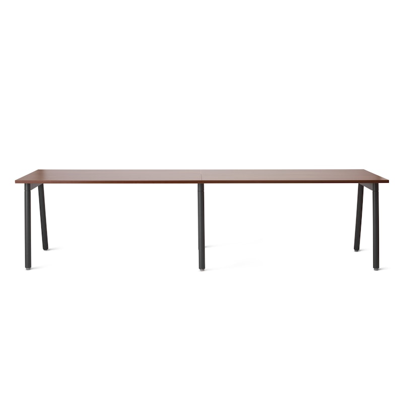Series A Single Desk for 2, Walnut, 57", Charcoal Legs,Walnut,hi-res image number 1.0