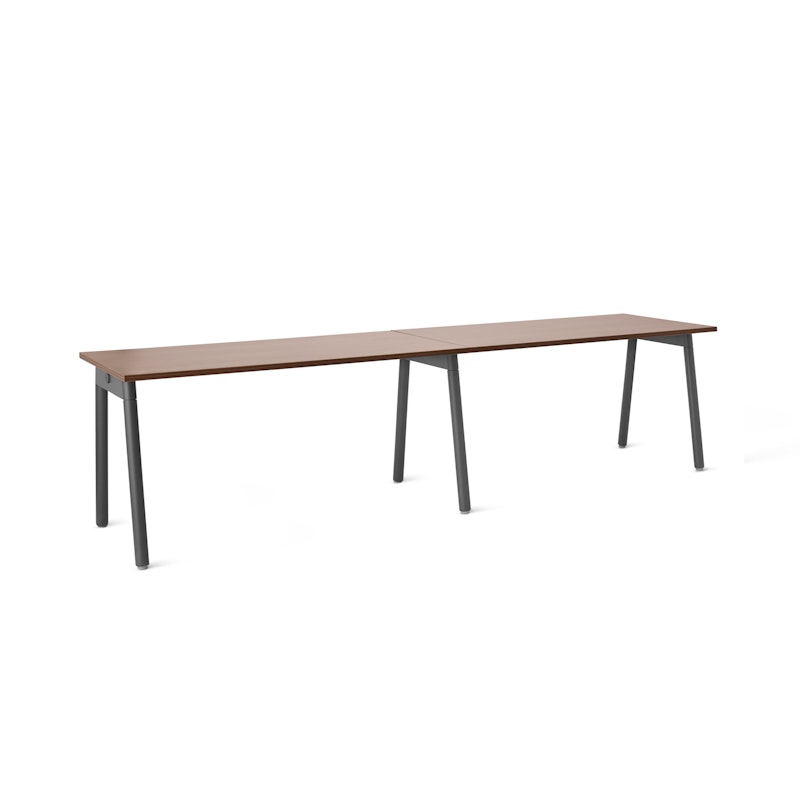 Series A Single Desk for 2, Walnut, 57", Charcoal Legs,Walnut,hi-res image number 2.0