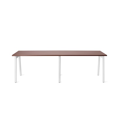 Series A Single Desk for 2, Walnut, 47", White Legs,Walnut,hi-res