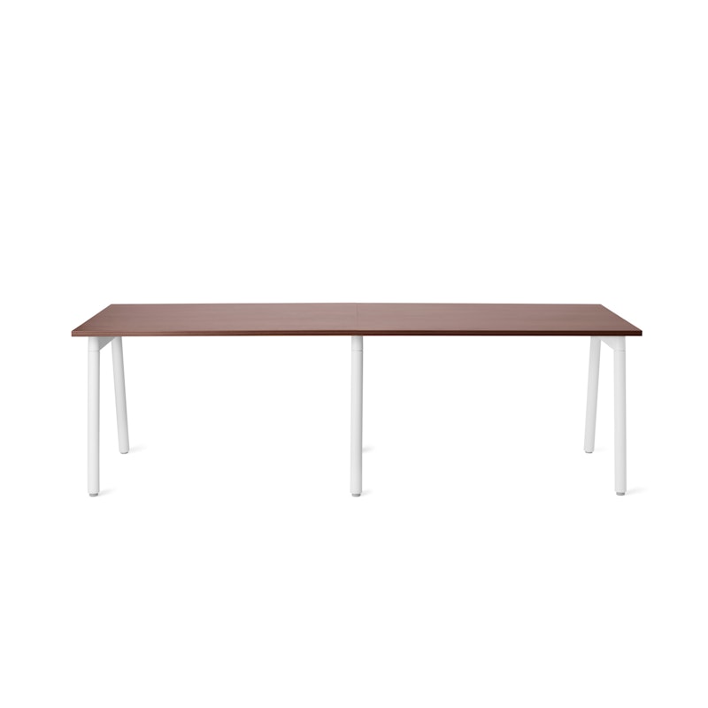Series A Single Desk for 2, Walnut, 47", White Legs,Walnut,hi-res image number 2