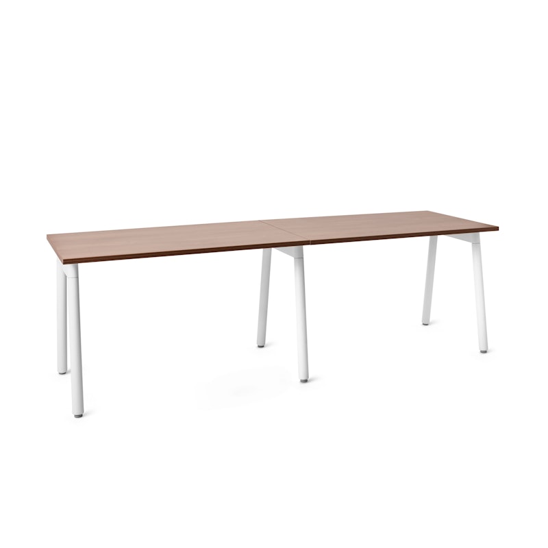 Series A Single Desk for 2, Walnut, 47", White Legs,Walnut,hi-res image number 2.0