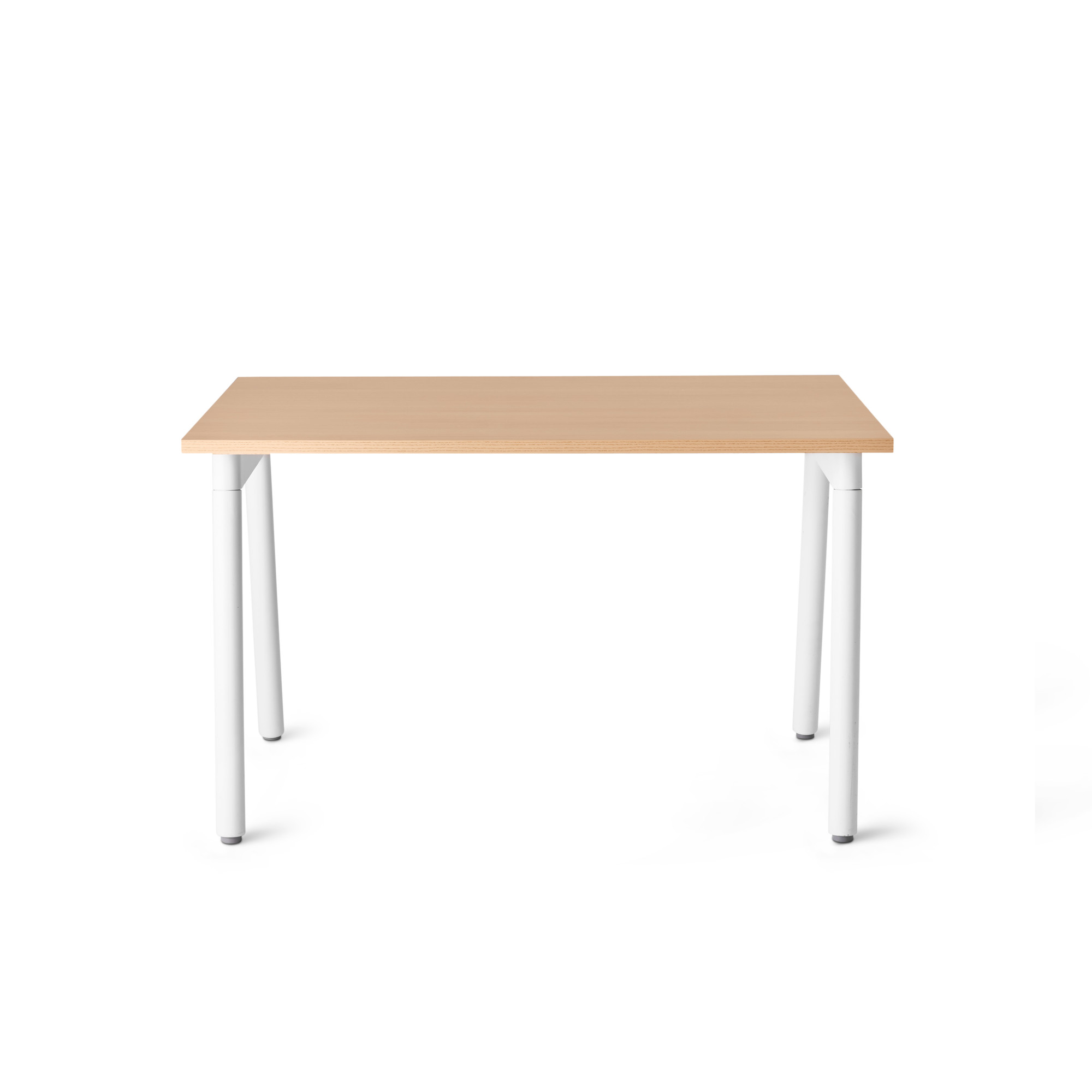 Polare Single Large Professional Desk for Workspace or Home Office, White  and Natural Oak