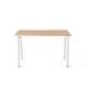 Series A Single Desk for 1, Natural Oak, 47", White Legs,Natural Oak,hi-res