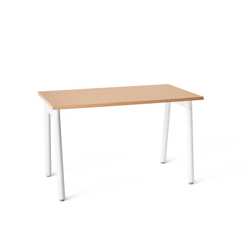 Series A Single Desk for 1, Natural Oak, 47", White Legs,Natural Oak,hi-res image number 2.0