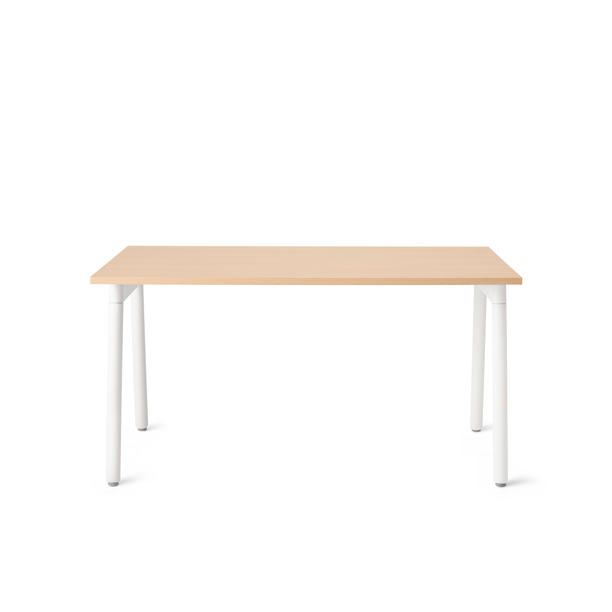 Series A Single Desk for 1, Natural Oak, 57", White Legs,Natural Oak,hi-res