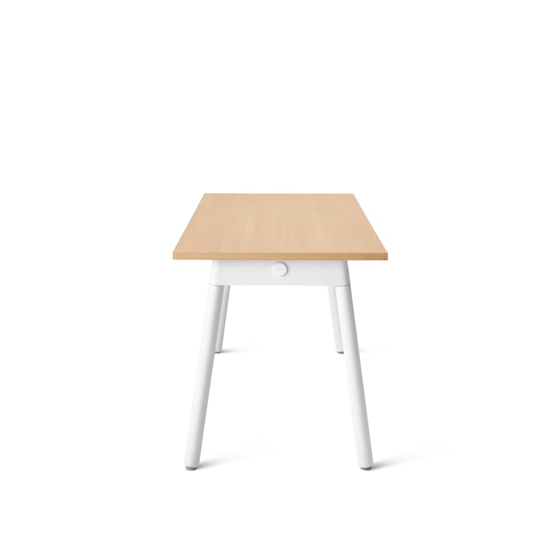 Series A Single Desk for 1, Natural Oak, 57", White Legs,Natural Oak,hi-res image number 3.0