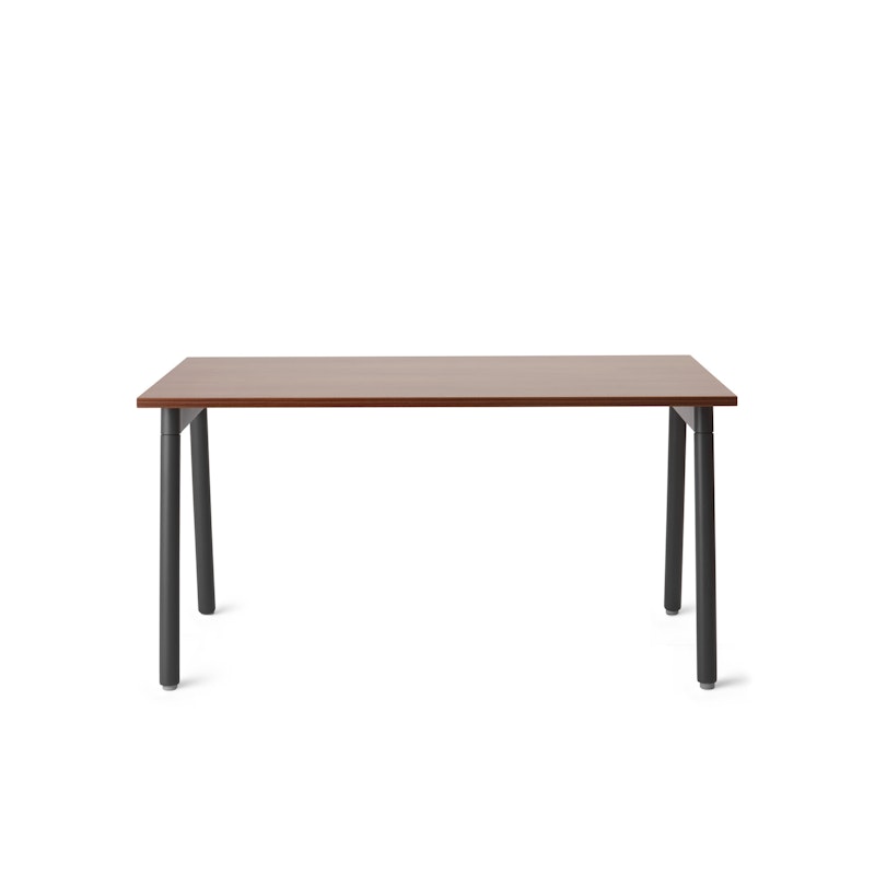 Series A Single Desk for 1, Walnut, 57", Charcoal Legs,Walnut,hi-res image number 1.0