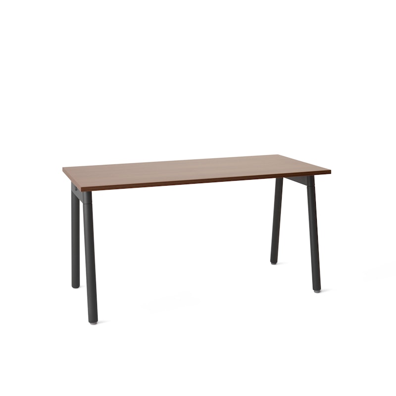 Series A Single Desk for 1, Walnut, 57", Charcoal Legs,Walnut,hi-res image number 2.0