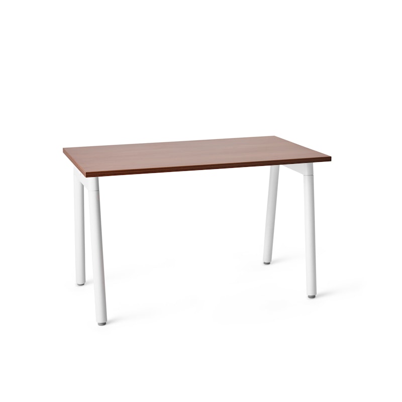 Series A Single Desk for 1, Walnut, 47", White Legs,Walnut,hi-res image number 2.0