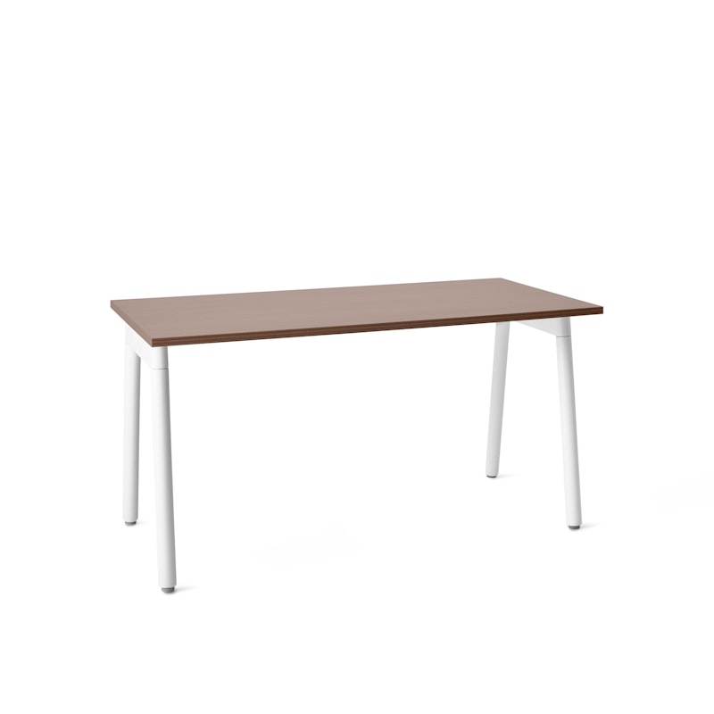 Series A Single Desk for 1, Walnut, 57", White Legs,Walnut,hi-res image number 2.0