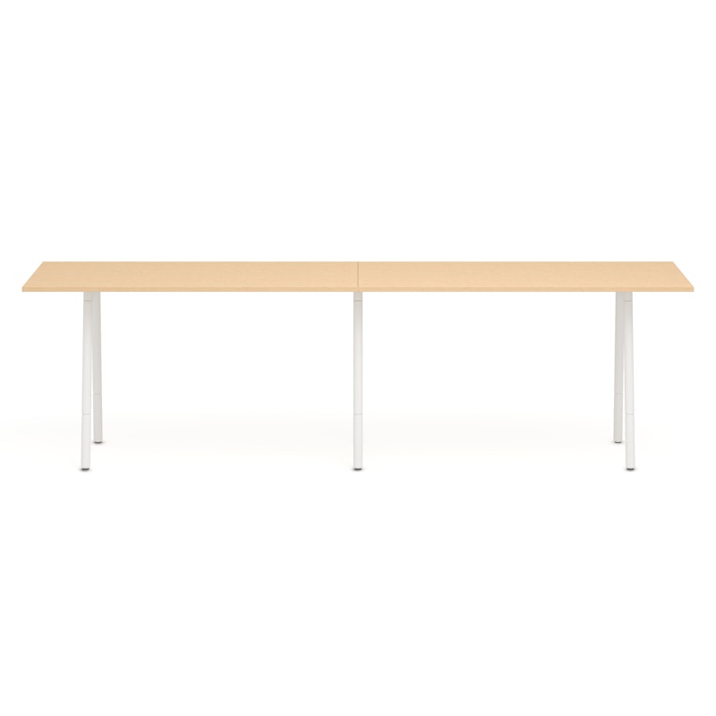 Series A Standing Table, Natural Oak, 144x36", White Legs,Natural Oak,hi-res image number 3