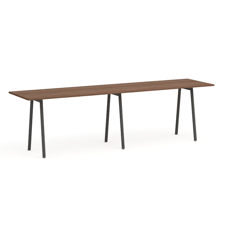 Series A Standing Table, Walnut, 144x36", Charcoal Legs,Walnut,hi-res image number 1
