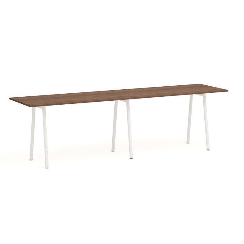 Series A Standing Table, Walnut, 144x36", White Legs,Walnut,hi-res image number 1