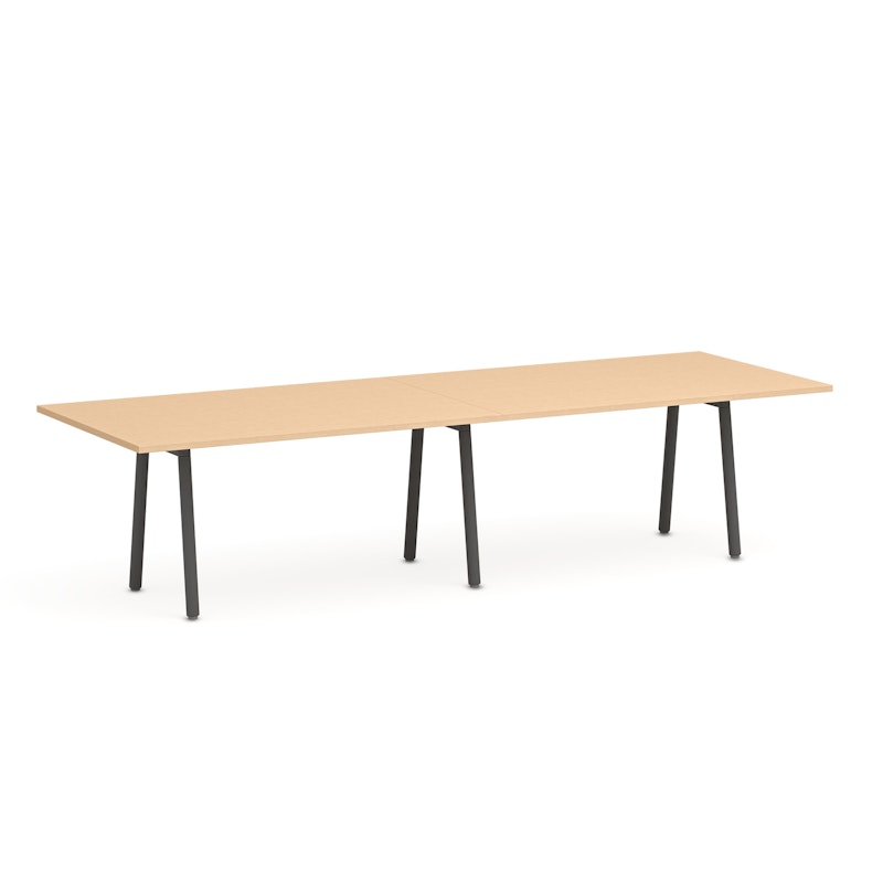 Series A Conference Table, Natural Oak, 124x42", Charcoal Legs,Natural Oak,hi-res image number 1.0