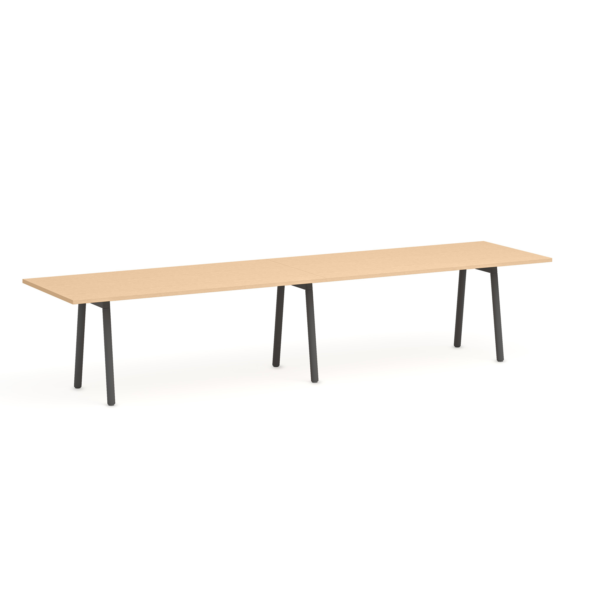 Series A Conference Table, Natural Oak, 144x36", Charcoal Legs,Natural Oak,hi-res