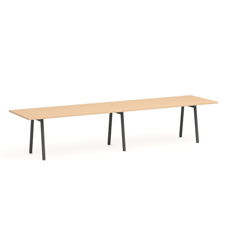 Series A Conference Table, Natural Oak, 144x36", Charcoal Legs,Natural Oak,hi-res image number 2