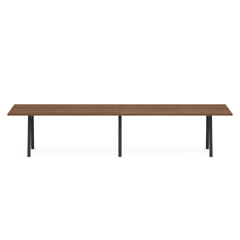 Series A Conference Table, Walnut, 144x36", Charcoal Legs,Walnut,hi-res image number 3