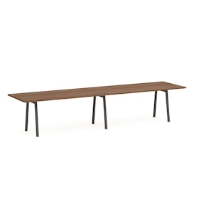 Series A Conference Table, Walnut, 144x36", Charcoal Legs