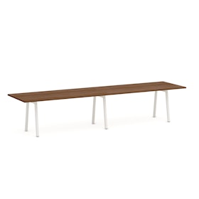 Series A Conference Table, Walnut, 144x36", White Legs