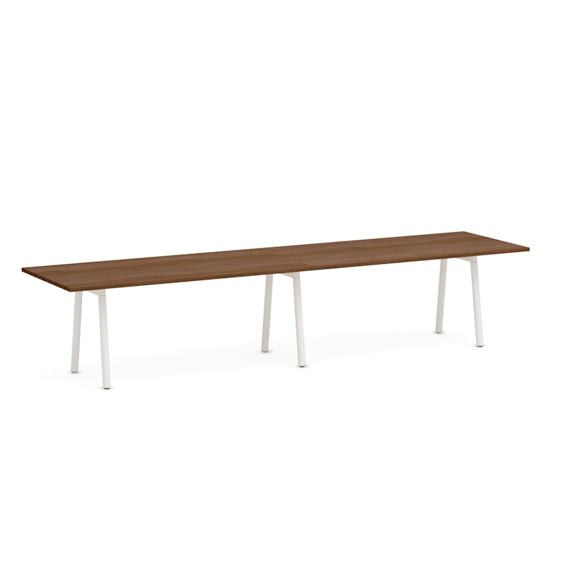 Series A Conference Table, Walnut, 144x36", White Legs,Walnut,hi-res image number 1.0