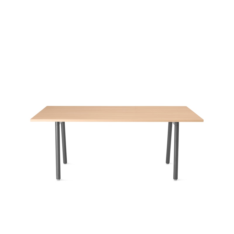 Series A Conference Table, Natural Oak, 72x36", Charcoal Legs,Natural Oak,hi-res image number 2.0
