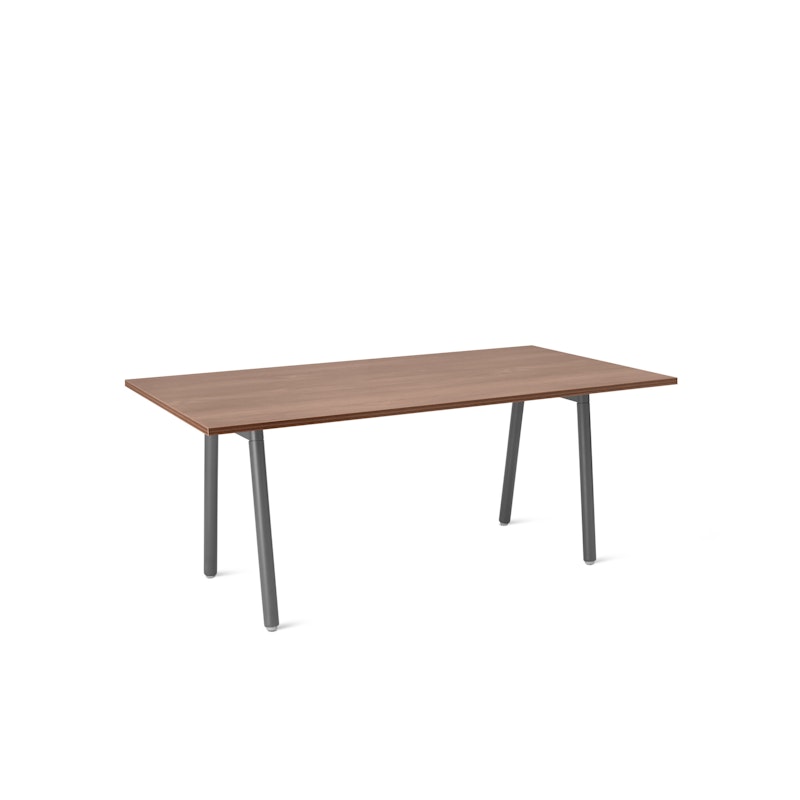Series A Conference Table, Walnut, 72x36", Charcoal Legs,Walnut,hi-res image number 1.0
