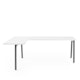 Series A Corner Desk, White with Charcoal Base, Left Handed,White,hi-res
