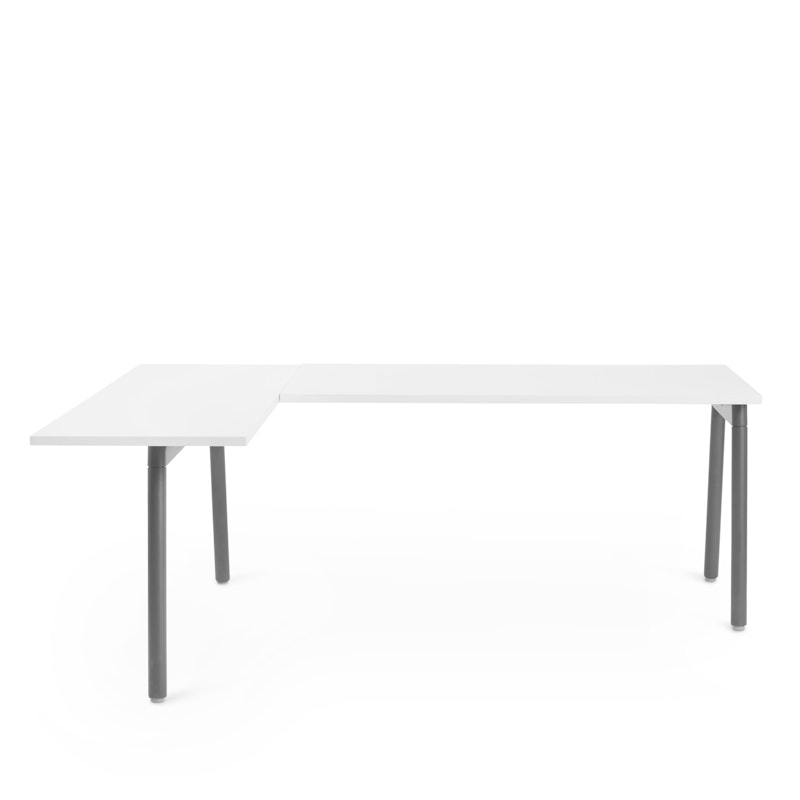 Series A Corner Desk, White with Charcoal Base, Left Handed,White,hi-res image number 2.0