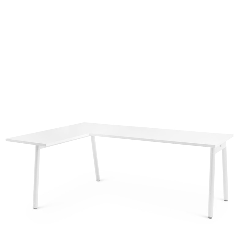 Series A Corner Desk, White with White Base, Left Handed,White,hi-res image number 0.0
