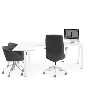 Series A Corner Desk, White with White Base, Left Handed,White,hi-res