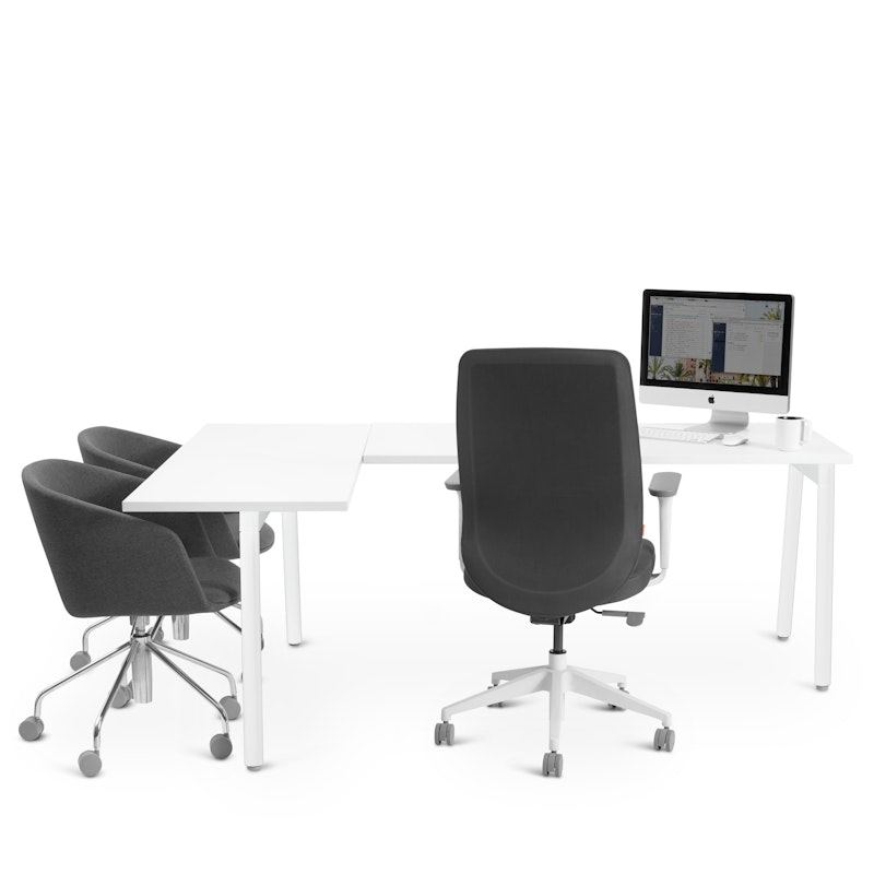 Series A Corner Desk, White with White Base, Left Handed,White,hi-res image number 1.0