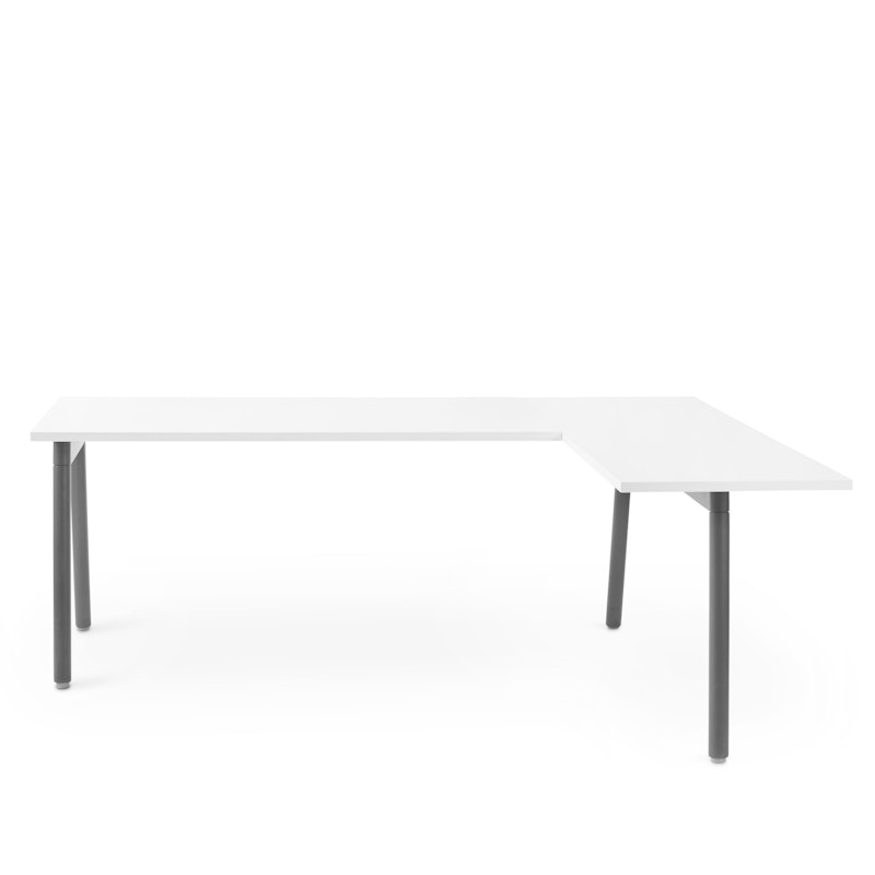 Series A Corner Desk, White with Charcoal Base, Right Handed,White,hi-res image number 2.0