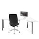 Series A Corner Desk, White with Charcoal Base, Right Handed,White,hi-res