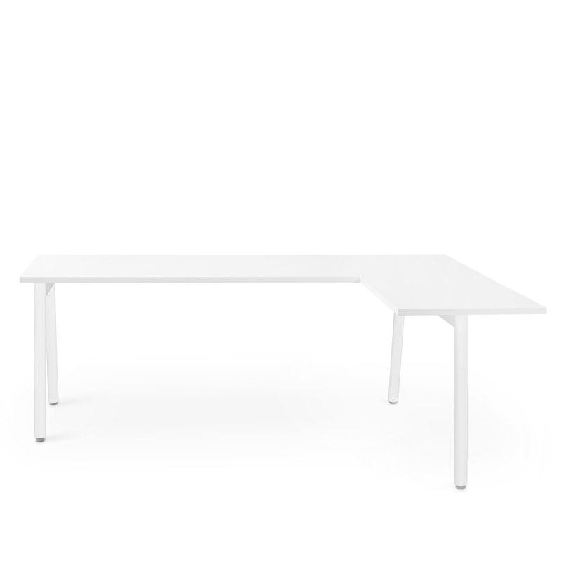 Series A Corner Desk, White with White Base, Right Handed,White,hi-res image number 3