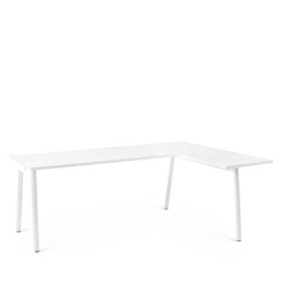 Series A Corner Desk, White with White Base, Right Handed