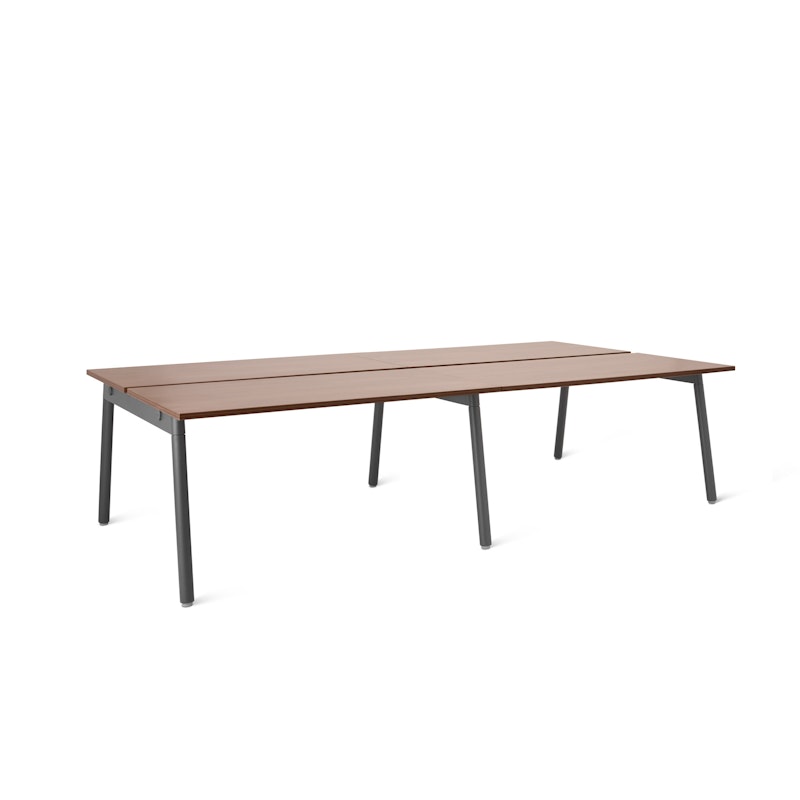 Series A Double Desk Add On, Walnut, 47",  Charcoal Legs,Walnut,hi-res image number 2