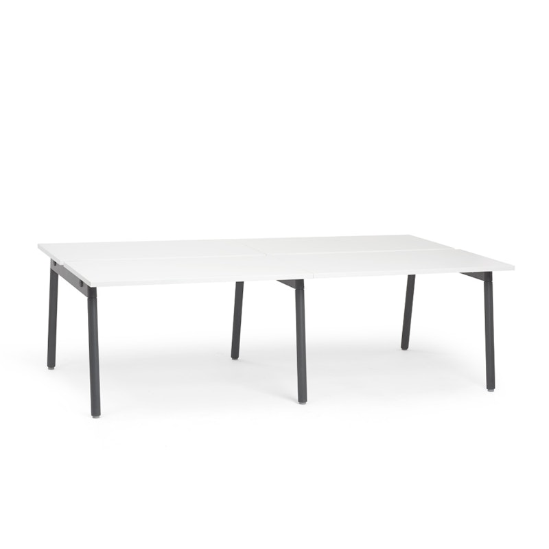 Series A Double Desk Add On, White, 47", Charcoal Legs,White,hi-res image number 1.0