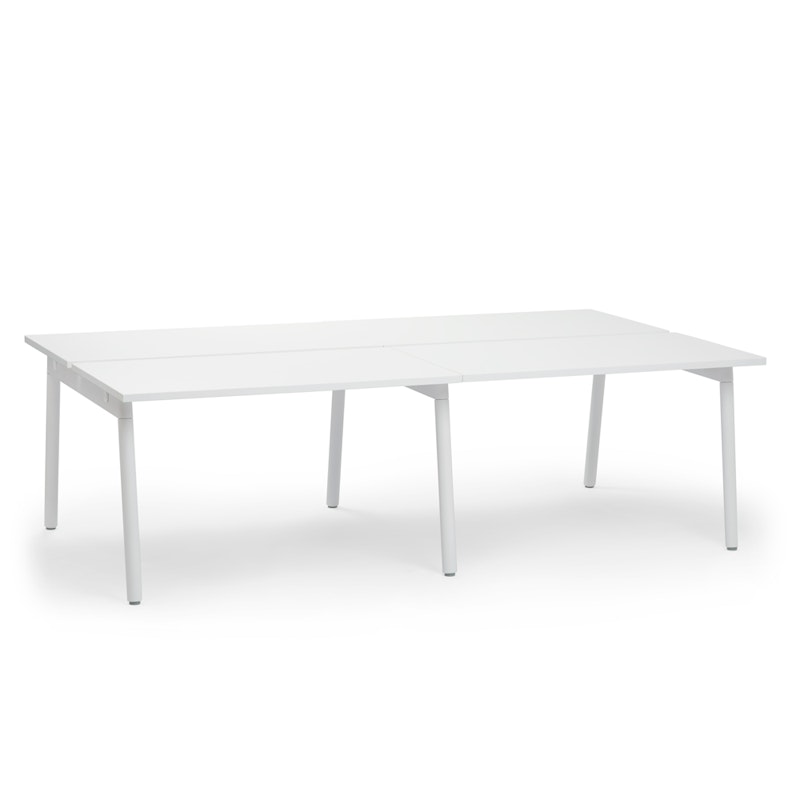 Series A Double Desk Add On, White, 47", White Legs,White,hi-res image number 1.0