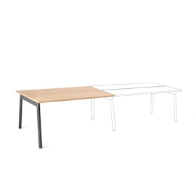 Series A Double Desk Add On, Natural Oak, 57", Charcoal Legs