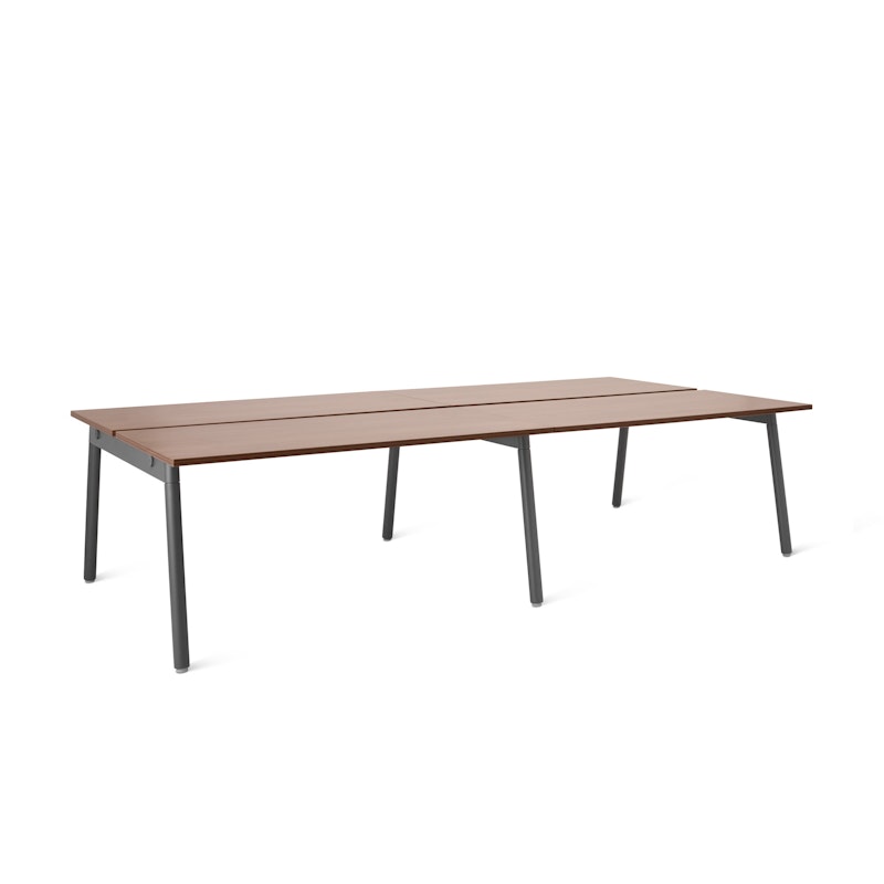 Series A Double Desk Add On, Walnut, 57", Charcoal Legs,Walnut,hi-res image number 1.0