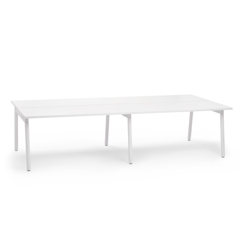Series A Double Desk Add On, White, 57", White Legs,White,hi-res image number 1.0