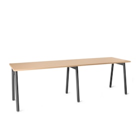 Series A Single Desk Add On, Natural Oak, 47", Charcoal Legs