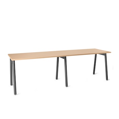 Series A Single Desk Add On, Natural Oak, 47", Charcoal Legs,Natural Oak,hi-res