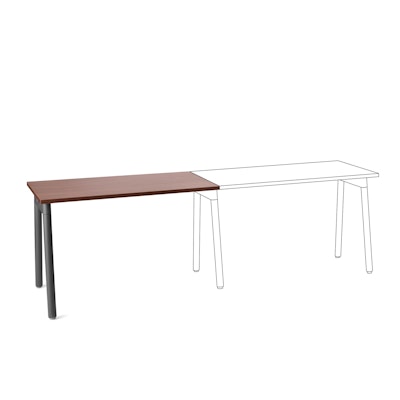Series A Single Desk Add On, Charcoal Legs