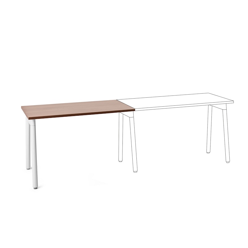 Series A Single Desk Add On, Walnut, 47", White Legs,Walnut,hi-res image number 0.0