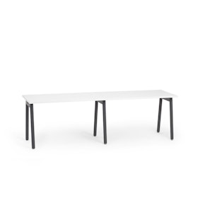 Series A Single Desk Add On, White, 47", Charcoal Legs