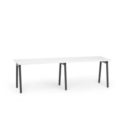 Series A Single Desk Add On, White, 47", Charcoal Legs,White,hi-res