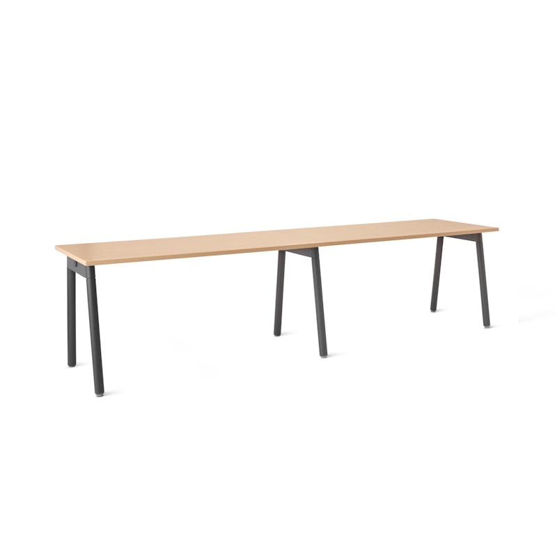 Series A Single Desk Add On, Natural Oak, 57", Charcoal Legs,Natural Oak,hi-res image number 1.0