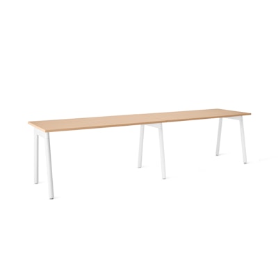 Series A Single Desk Add On, Natural Oak, 57", White Legs,Natural Oak,hi-res